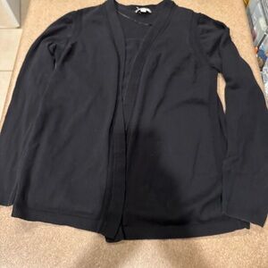 Black Open-Front Cardigan Sweater - loft brand -large